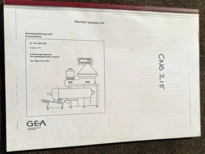 Westfalia CNB 215-01-076 bacteria separator, 316SS.