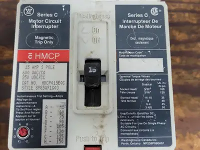 USED WESTINGHOUSE HMCP015E0C