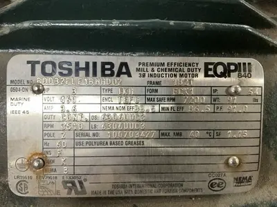 Used TOSHIBA B0032FLF1BHHD02 Motors (misc) Ohio US | HGR 24 #1404637