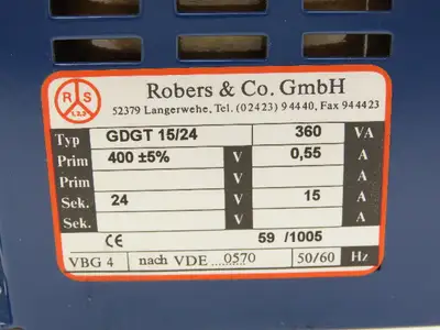 Robers GDGT 15/24 Transformer 400V 0.55A Input 24V 15A Output Lot of 2