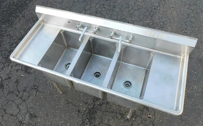 USED SS SINK 3 BAY SINK