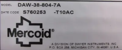 NEW MERCOID DAW-38-804-7A TEMPERATURE SWITCH DAW388047A