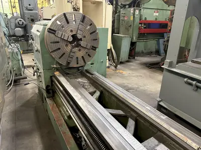 32/36" x 120" TIMEMASTER GAP BED ENGINE LATHE, 4" SPINDLE HOLE: STOCK #23757
