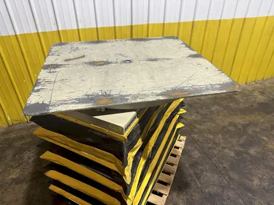 2500 LBS X 48" X 44" SOUTHWORTH MODEL #LS2.5-36 BACKSAVER  HYDRAULIC SCISSOR LIFT & TURN TABLE , 110V: STOCK #20509