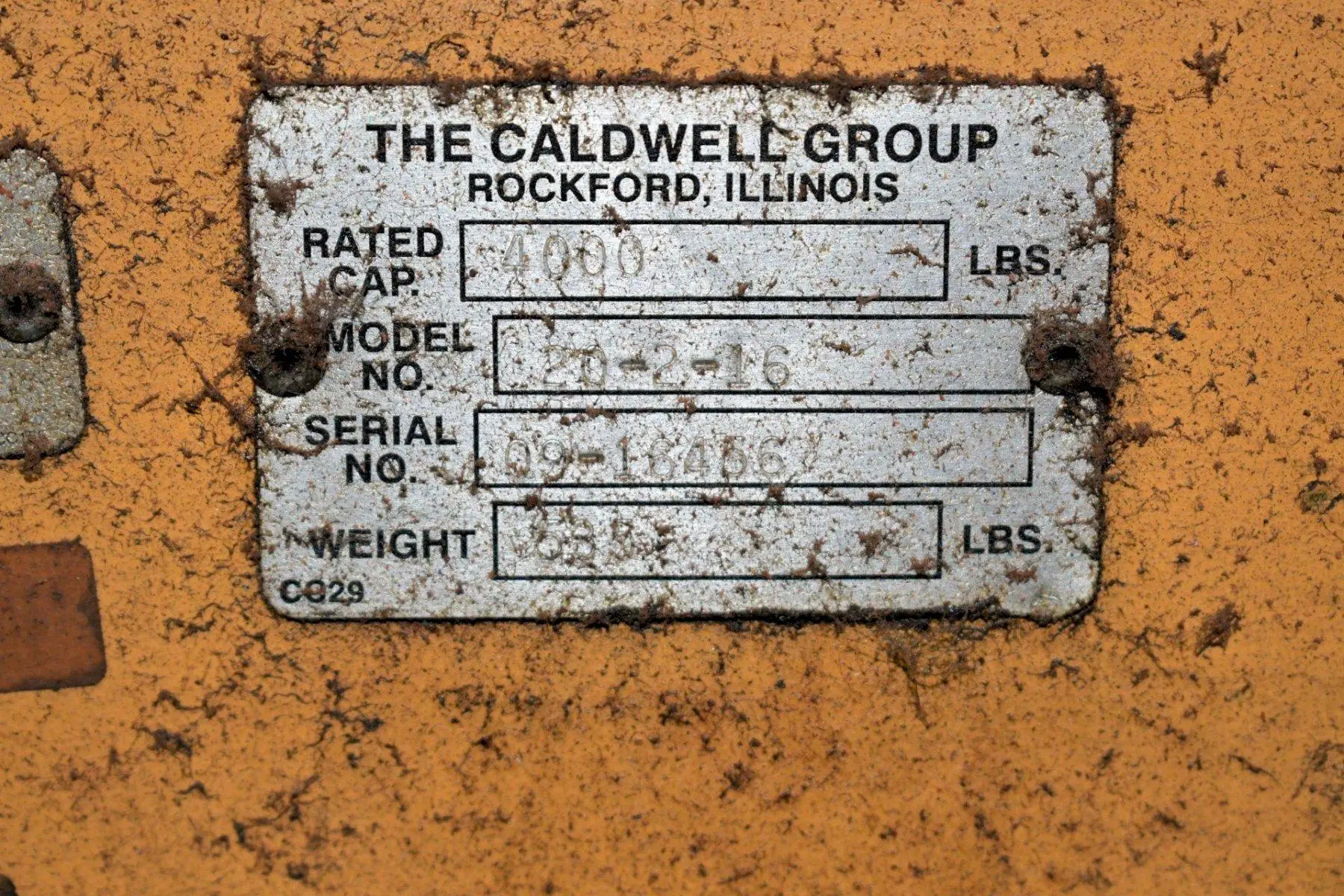 4,000 LBS X 16' CALDWELL MODEL #20-2-16 SPREADER BAR: YOBRO #24132