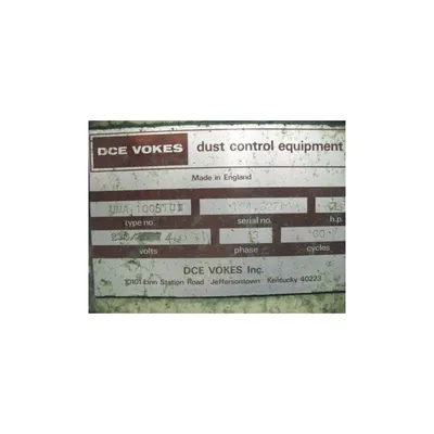 Used Dce Vokes Unimaster Dust Collector