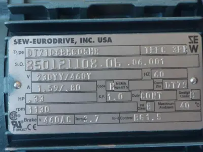 USED SEW EURODRIVE DT71D6BMG05HR