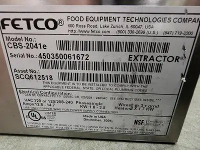 Used Fetco Used Fetco Extractor Series Single CBS-2041e 1 Gallon Coffee Brewer Machine 120/208-240V Restaurant Equipment (Miscellaneous) Illinois US | Falcon Restaurant Supply #1376838