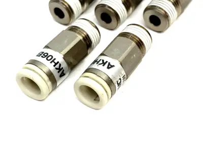 USED SMC STRAIGHT CHECK VALVE FITTING, ONE-TOUCH TUBE TO MALE THREAD