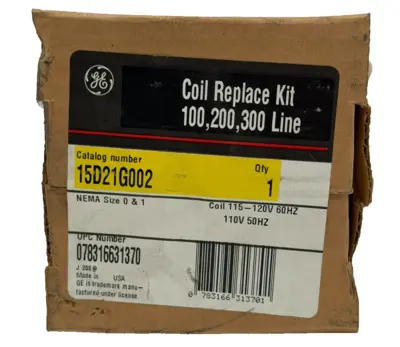 NEW GENERAL ELECTRIC 15D21G002 COIL REPLACE KIT 115-120V 60HZ
