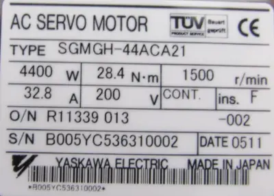 NEW YASKAWA SGMGH-44ACA21 SERVO MOTOR SGMGH44ACA21