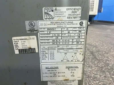 Used REX POWER MAGNETICS BA45HCA/Z Transformers Ohio US | HGR 24 #1186267