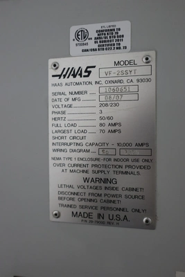 Used HAAS VF-2SSYT Vertical Machining Centers Minnesota US | Machinesused.com #1368561