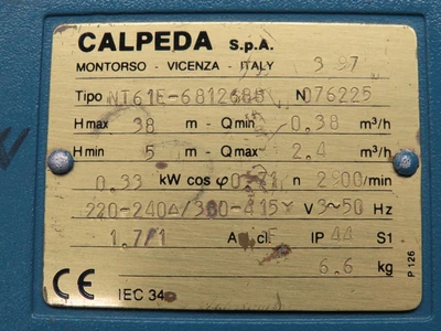 Used CALPEDA _UNKNOWN_ A.C. Motors | OCO Industrial #1585836