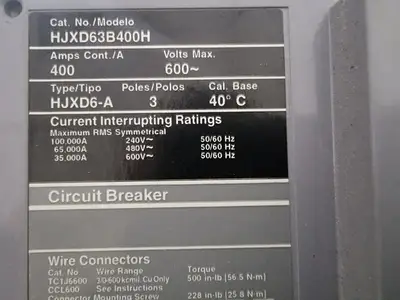 USED SIEMENS HJXD63B400H