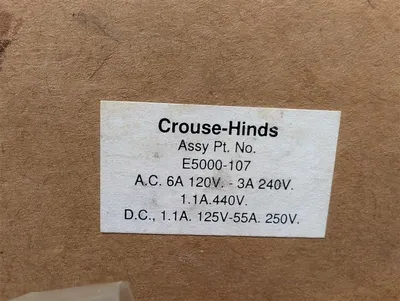 Crouse-Hinds E5000-107 Single Pushbutton Internal Mechanism New NIB