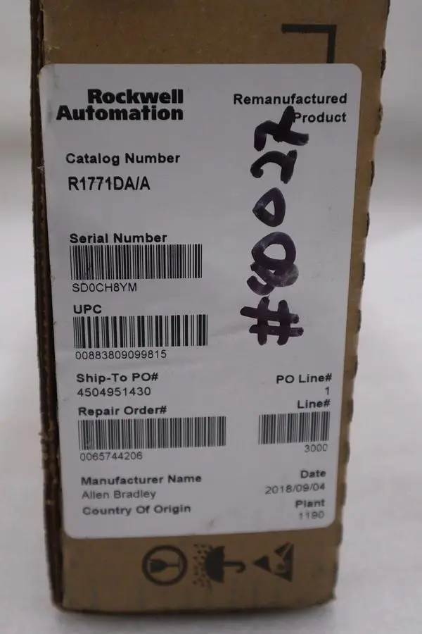 Allen Bradley 1771-DA/A  ASCII I/O Module - Rockwell Remanufacted - STOCK GF886