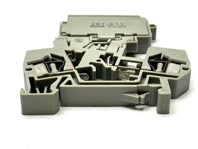 281-611 | Wago  Two-Conductor Fuse Terminal Block w/ Pivoting Fuse Holder LOT OF 3 - Used