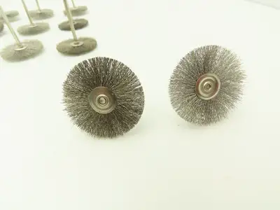 1-1/2" Crimp Wire Stainless Fine Brush Wheel 1/8" Shank Drill  Lot of 20