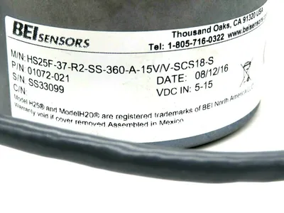 NEW BEI SENSORS HS25F-37-R2-SS-360-A-15V/V-SCS18-S ENCODER 01072-021