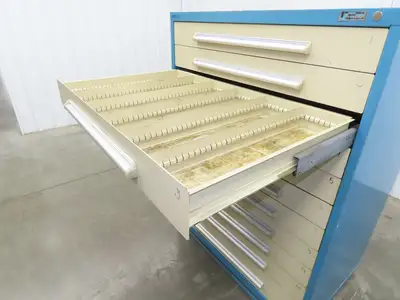 Nu-Era Modular Tool Storage Cabinet 11 Drawer 45x28x61" Stanley Vidmar Blue