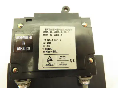 Eaton Heinemann AM3R Circurt Breaker 20A 3 Pole Hydraulic Magnetic Panel Mount