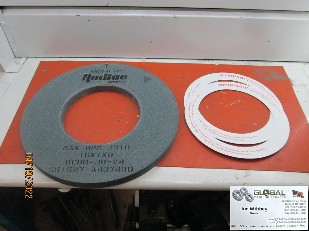 Radiac Abrasives 16" x 1" x 8" Abrasive Wheel BC80-J8-V4
