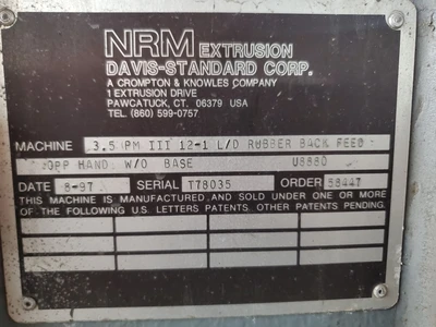 NRM 3.5" Cold Feed Rubber Extruder
