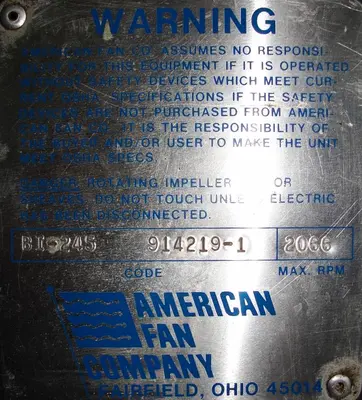 USED AMERICAN FAN CO BI-245