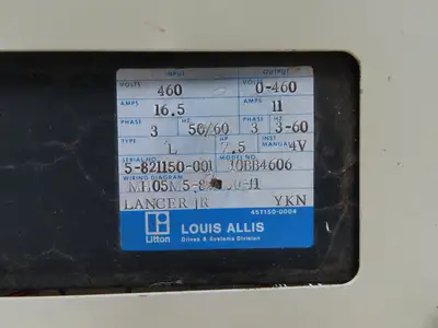 Litton Louis Allis 10BB4606 Transistor AC Inverter 460V 3Ph Input 0-460V Output