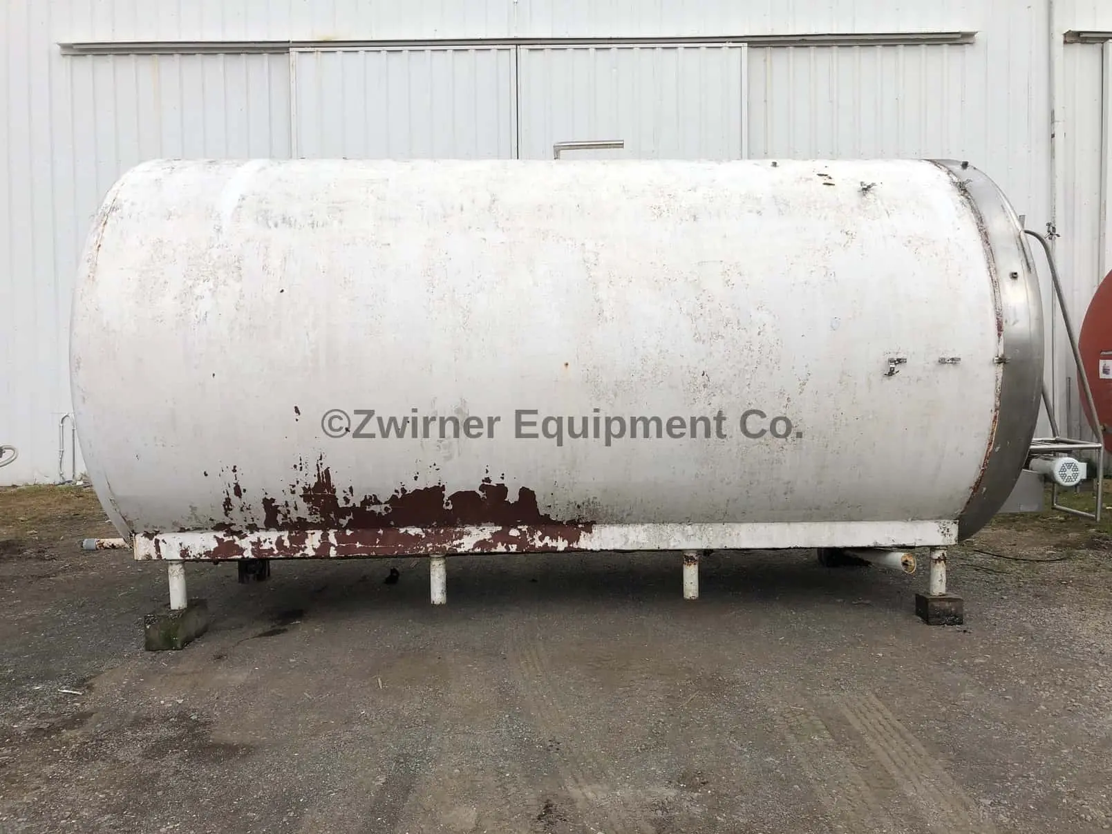 Walker 5,000 Gallon Refrigerated Horizontal Cylindrical Storage Tank, Stainless Steel Front Head
