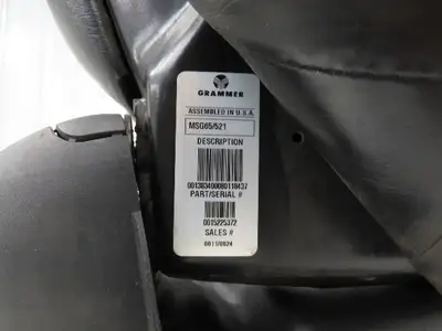 Grammer Forklift Seat Black Vinyl Adjustable Removed From Linde 0015225372