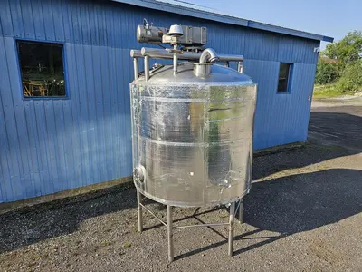 Used 1750 Gallon Tank, 304 Stainless Steel, With Sweep Agitation, Electrically Heated