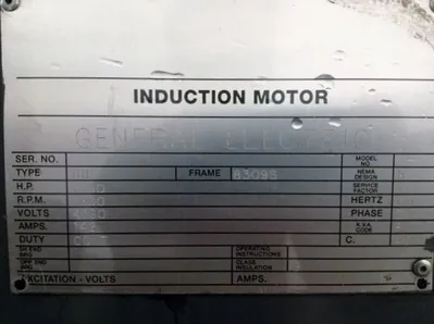 1000 hp General Electric Induction  AC Motor