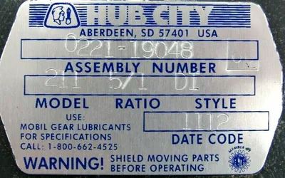 NEW HUB CITY 0221-19048 GEAR REDUCER 5:1 MDL 211 022119048