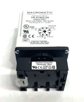 USED MACROMATIC TIME DELAY RELAY, SINGLE SHOT, 0.1-10SEC