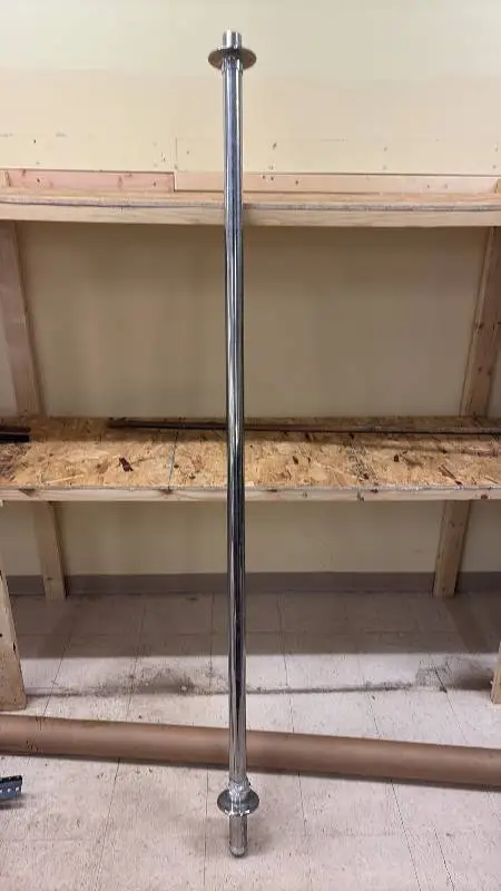 Stainless Steel Industrial Support Pole with Flange Ends