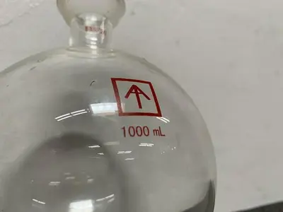 USED ACROSS INTERNATIONAL 1000ML LABORATORY COLLECTION FLASK W/ 1.75" OPENING