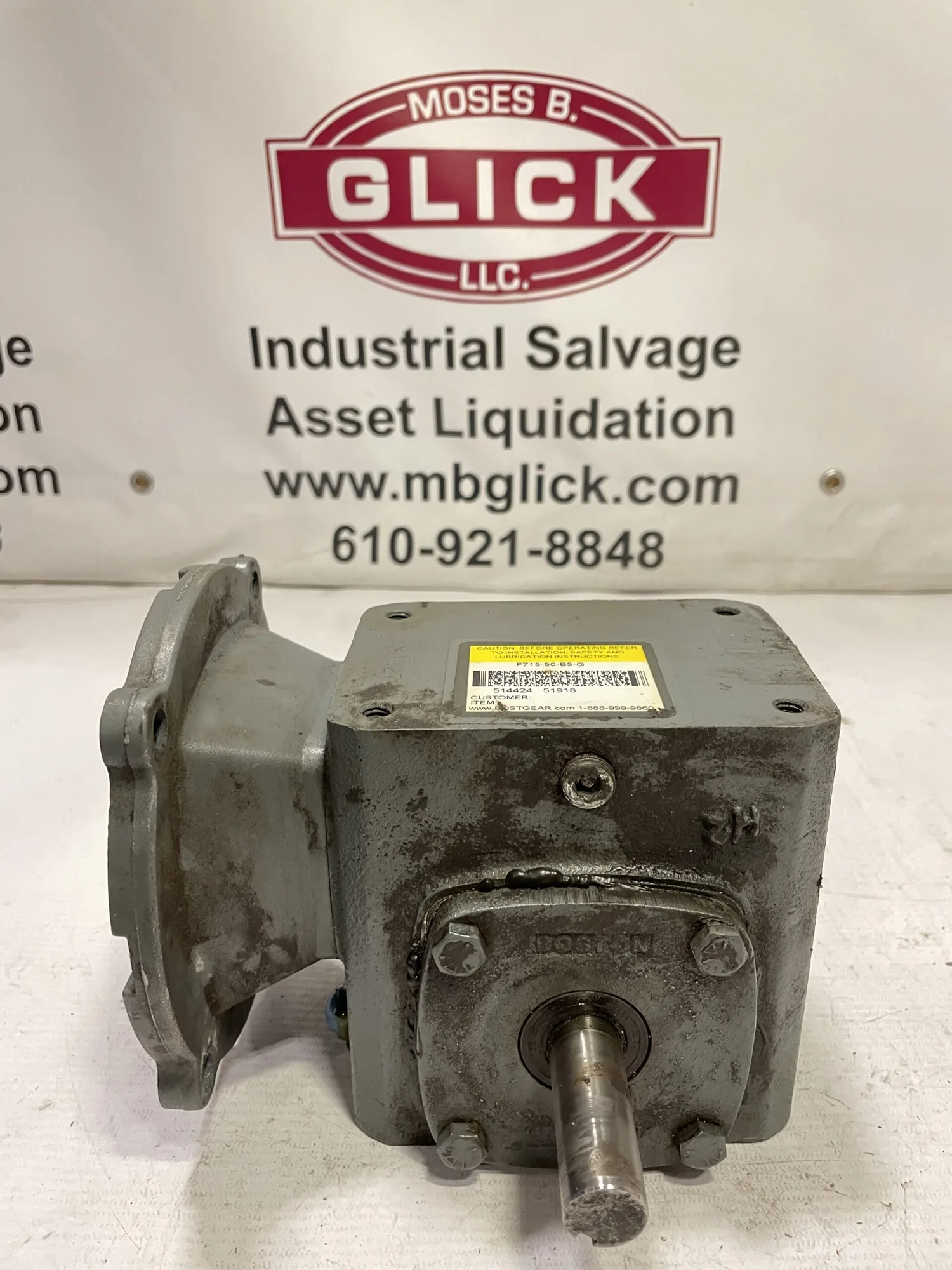 Boston Gear F718-50-B5-6 C-Face Gear Drive/Speed Reducer 0.35HP 429RPM 50:1