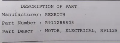 REFURBISHED REXROTH R911288808 FAN