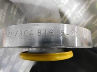 3" APP Flanged Stainless Steel 90° Elbow 40s A403 WP-W 316/316L DUUK #364 Used