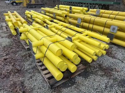 (20) 6' LONG x 36" HIGH IDEAL SHIELD TWO LINE PLASTIC COATED HEAVY DUTY GAURDRAIL BARRIER: YOBRO #24874