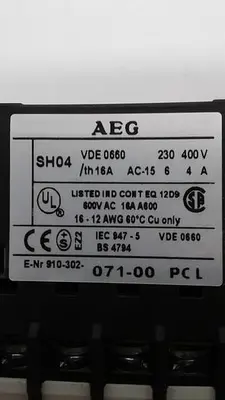 Used AEG _UNKNOWN_ Misc Electrical & Power Parts | ND Industrial Surplus #1213149