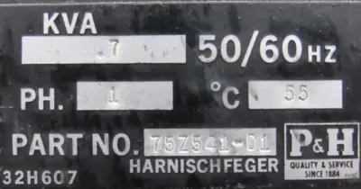 NEW P&H 75Z541-D1 TRANSFORMER 75Z541D1