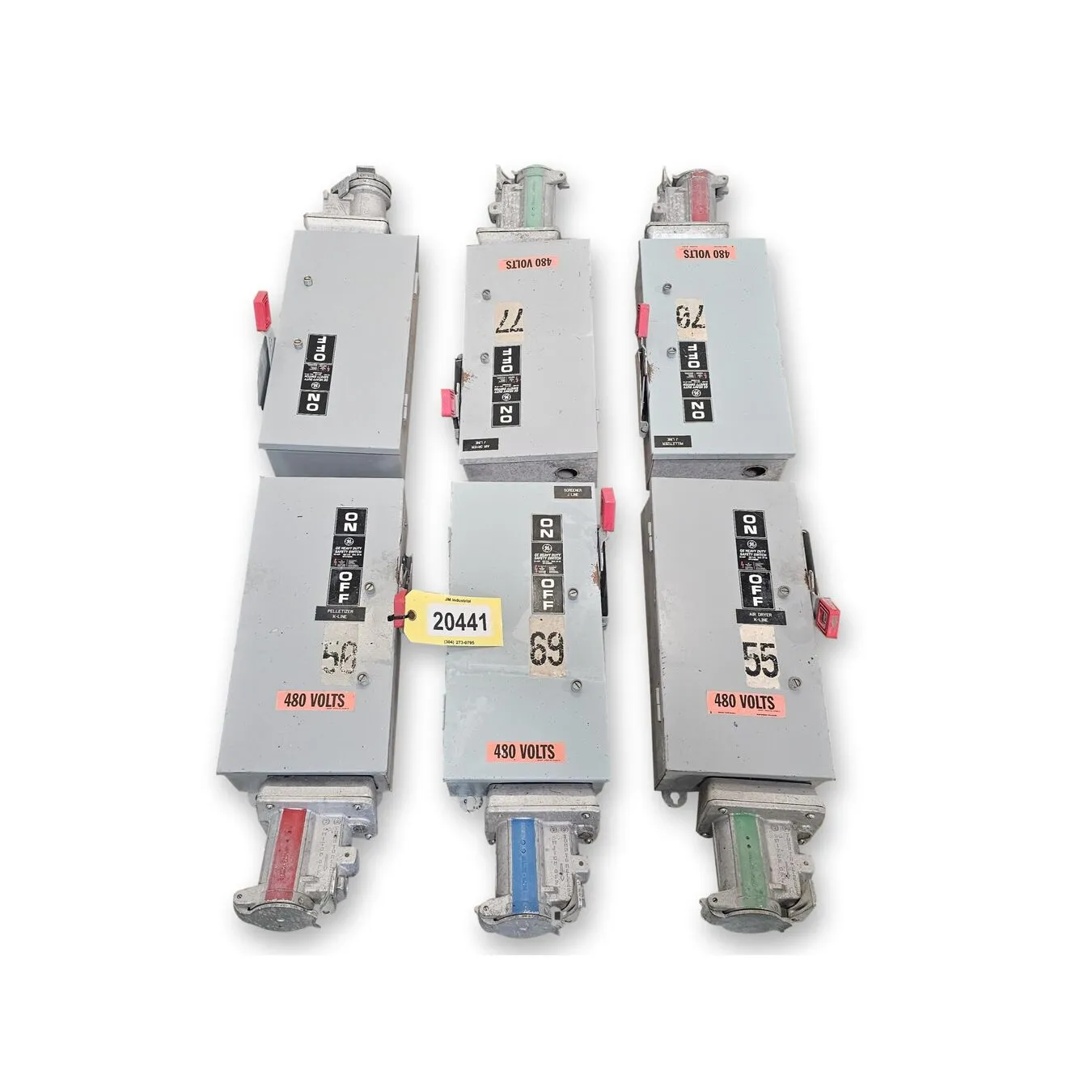 Used Lot of (6) General Electric GE 60AMP Heavy Duty Safety Switch Disconnect