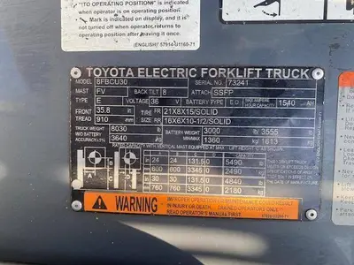 Used 2022 TOYOTA 8FBCU30 Misc Forklifts Illinois US | Somerset Equipment Sales #1542828