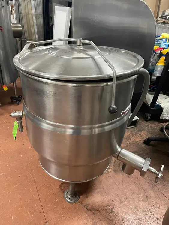 Used Market Forge Used 2006 Market Forge F-40LE Stationary Jacketed Steam Kettle 40 Gallon 208V 3 Phase Cooking Kettles Illinois US | Falcon Restaurant Supply #1375754