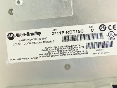Allen Bradley 2711P-T15C4D8 PanelView Plus 1500 Touch Panel HMI 15" Ser A PLC