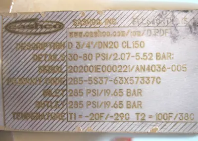NEW Cashco 2B5-5S37-63X57337C