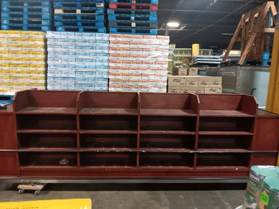 124-0105 Wooden Bread Bakery Wine Display Case
